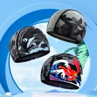 Swimming Caps Quick Dry Breathable Printed Swim Caps for Men Women Long Hair Ear Protection Adult Swimming Caps Pool Accessories 2