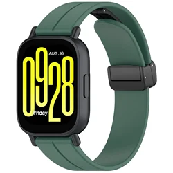 Silicone Sports Strap with Magnetic Buckle - Replacement Watch Band Accessory for 22mm watch strap (Pine green)