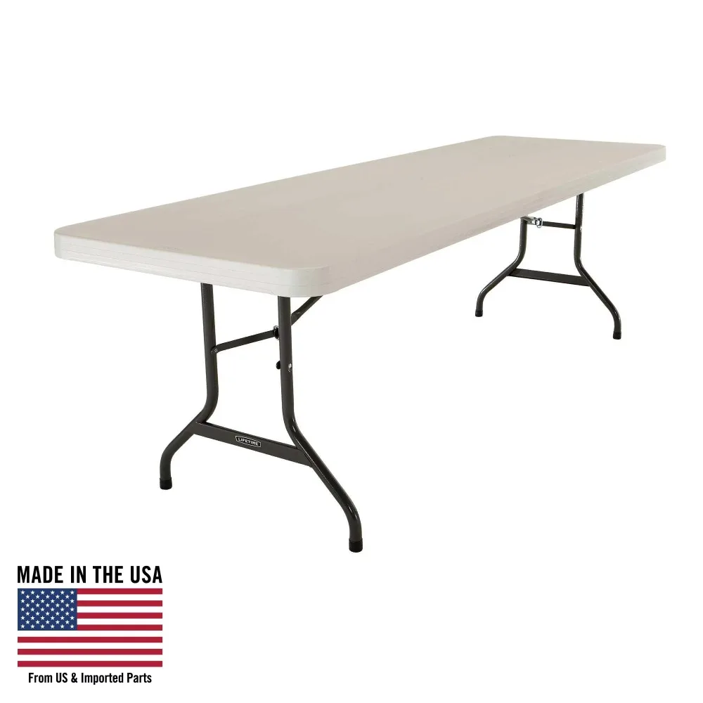 

8 Ft. Rectangle Commercial Folding Table - White Freight Free Portable Foldable Table Garden Furniture Camping Tourist Outdoor
