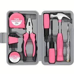 13 - in - 1 Multifunctional Pink Home DIY Tool Set (13 PCS)