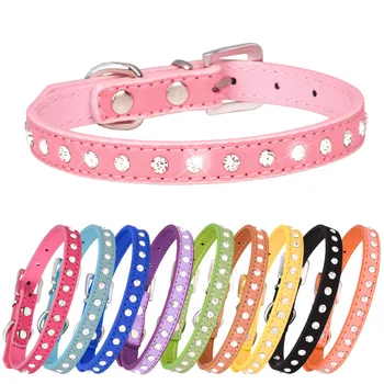 Rhinestone Leather Pet Collar 1