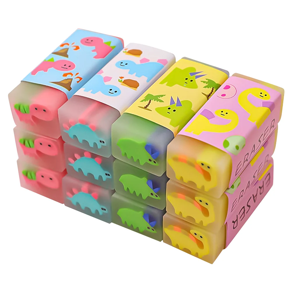 

12 Pcs Gift Dinosaur Eraser Pupils Mini Toys for Kids Erasers Pvc Portable Students