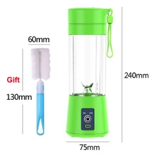  Portable Blender Mini Mixer Electric Juicer Machine Fresh Fruit Juice Blender Smoothie Maker Blender Cup Bottle A Travel Kitchen 