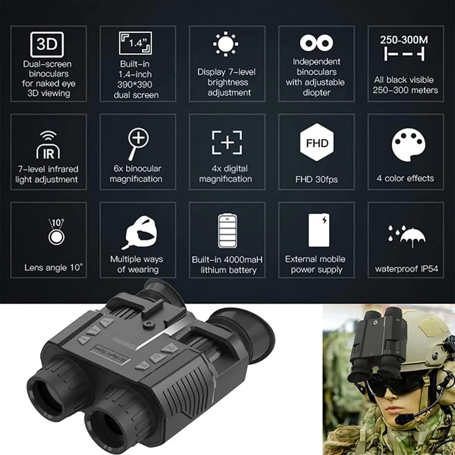 Digital Night-Vision Binoculars + Audio/Video Recording 2