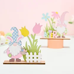 Beautiful Easter Spring Decoration Wooden Easter Ornaments Bunny Carrot Faceless Gnome Party Decor Easter Decoration