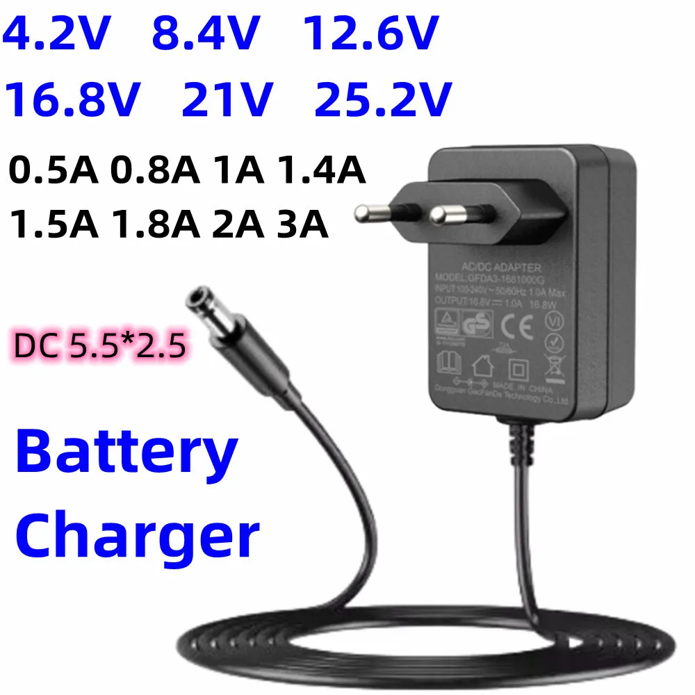 Ferramentas Elétricas Massageador Câmera Fonte de Alimentação 4.2v 8.4 12.6 16.8 21 v 25.2v 0.5a 0.8a 1a 1.4 a 15 a 18 a a
