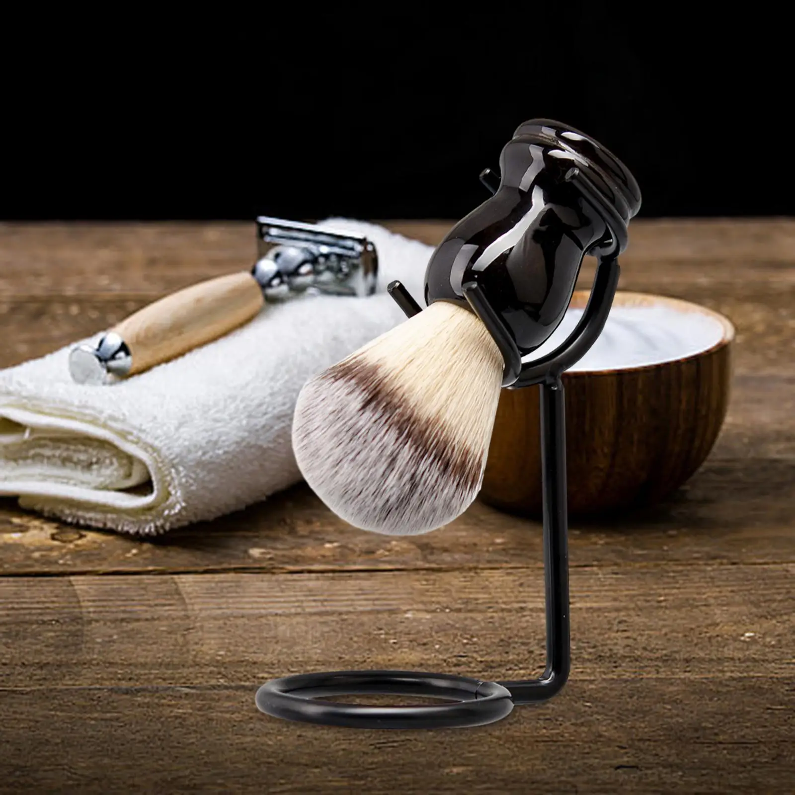 Shaving and Brush Stand Black Durable Stable Universal Heavy Duty Holder for Men for Salon Shower Display Barber Birthday Gifts