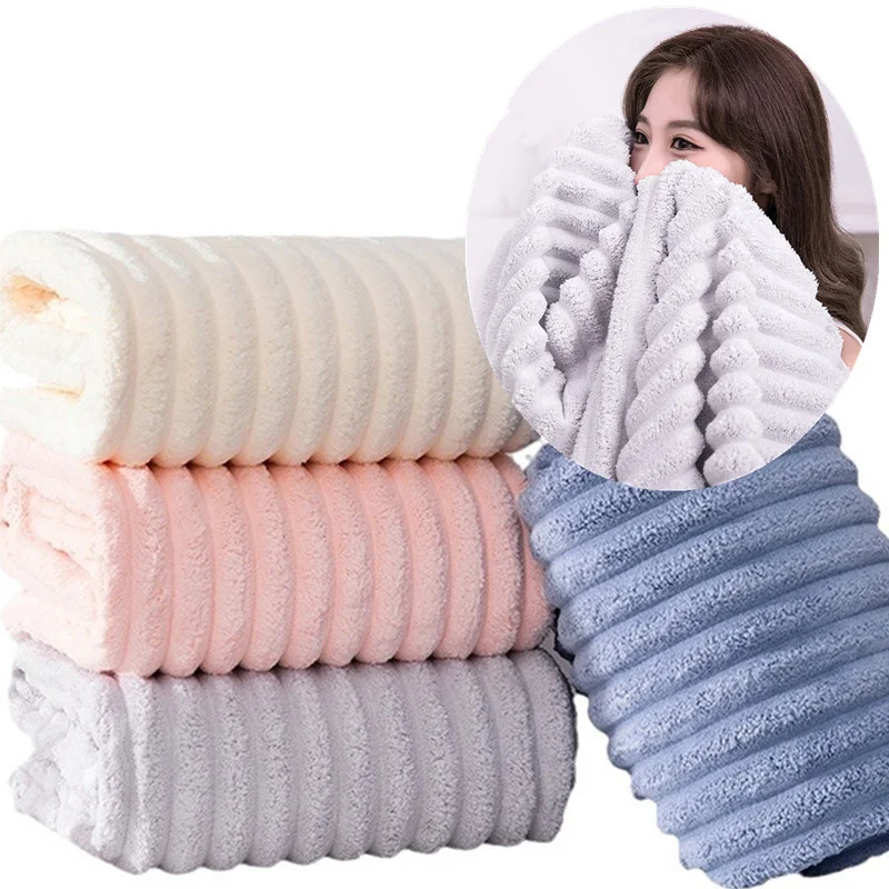 Thickened large bath towel, new coral velvet towel, soft and absorbent quick drying beach towel, sports hotel, beauty salon 1