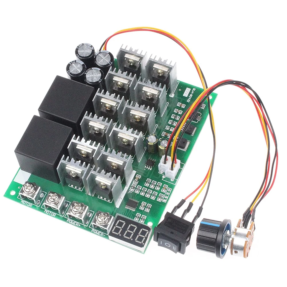 DC10V-55V Motor Speed Controller 12V 24V 36V 48V 60A Forward Reverse Converter 100A Max with Knob Switch Electrical Equipment