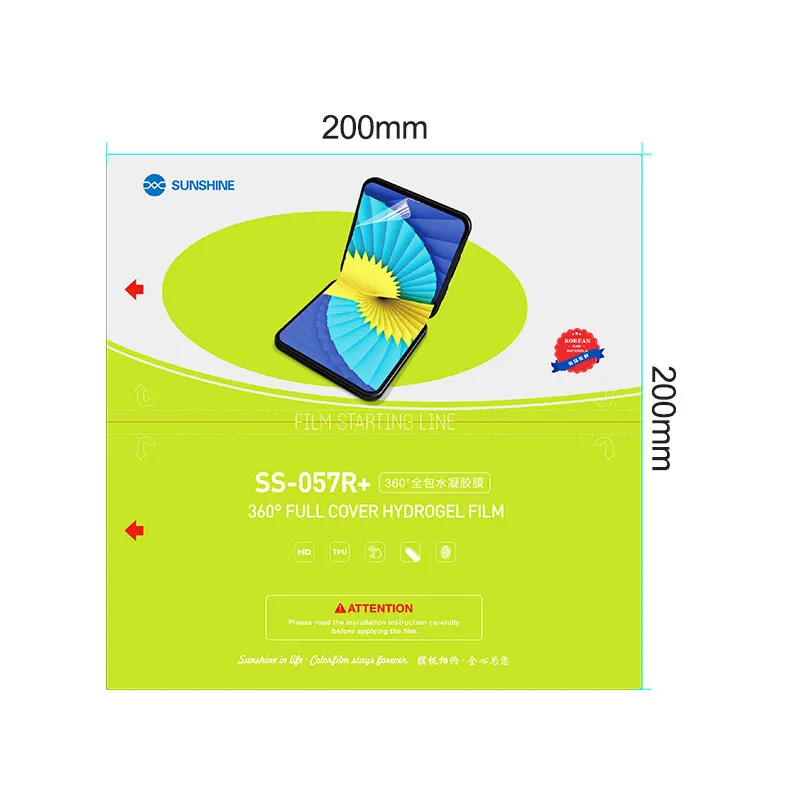 

Sunshine SS-057R-Plus 360° Full Cover Film Max 11 inches Tablet For Mobile Phone Front & Rear Full All-inclusive Hydrogel Film