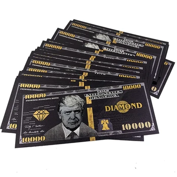 2024 트럼프 블랙 골드 지폐 우리가 금을 신뢰하는 미국 그레이트 카드 다이아몬드 노트, 팬 컬렉션 및 선물용 봉투 포함