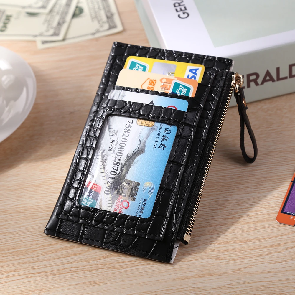 Fashion Hit Color Mini Coin Purse Wallet Alligator Pattern Women PU Card Holder 2