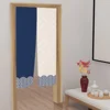 Japanese Linen Lines Door Curtain Texture Kitchen Bedroom Entrance Decor Bathhouse Partition Doorway Hanging Split Half-Curtain 4