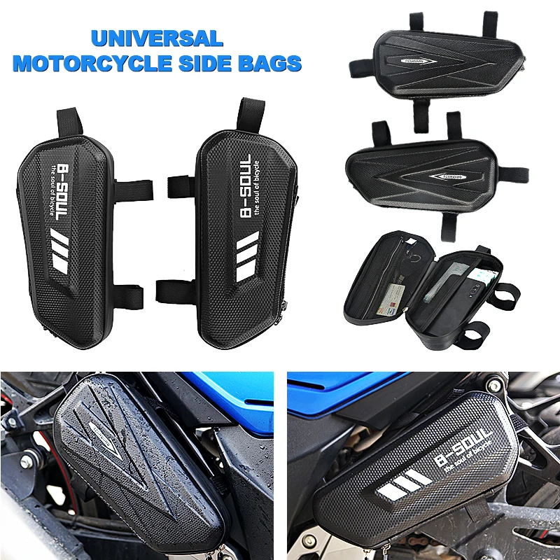 Motorcycle Side Bag Hard Shell Waterproof Storage Hanging Luggage Pouch Bags Saddlebags For