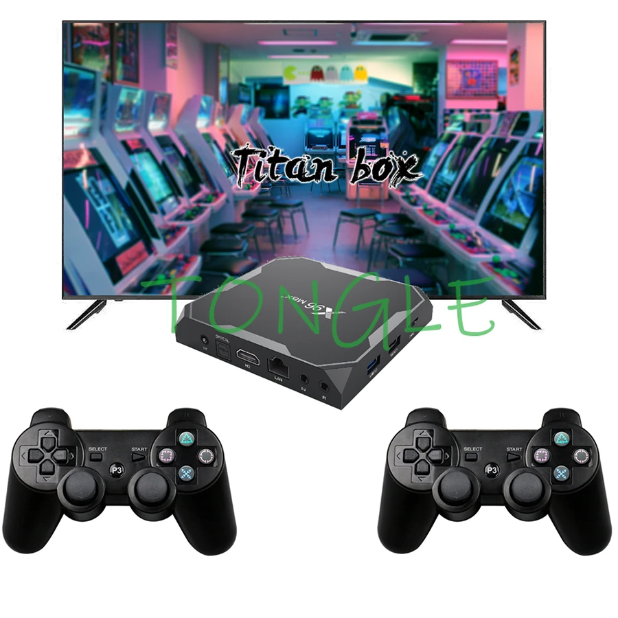 3d Retro Arcade Game Console Super All In 1 X96 Max+ Multi Games  Psp/ps1/ss/dc For Android 9 Tv Titan Wifi Box 2 Players Gamepad - Coin  Operated Games - AliExpress