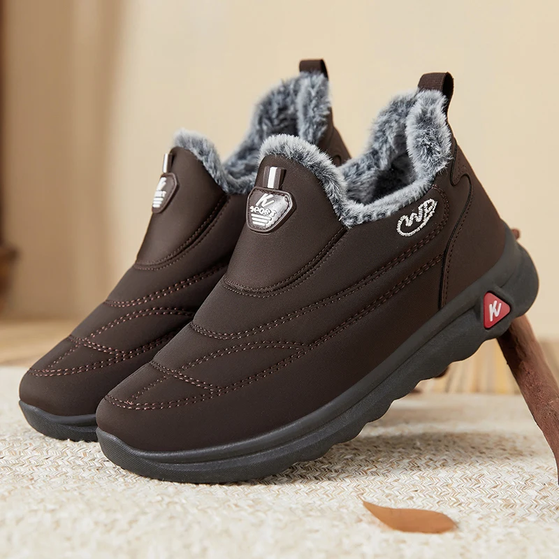 

Mens Winter Shoes Comfortable Snow Boots Non Slip Super Warm Plush Ankle Boots for Men High Quality Soft Winter Shoes Booties