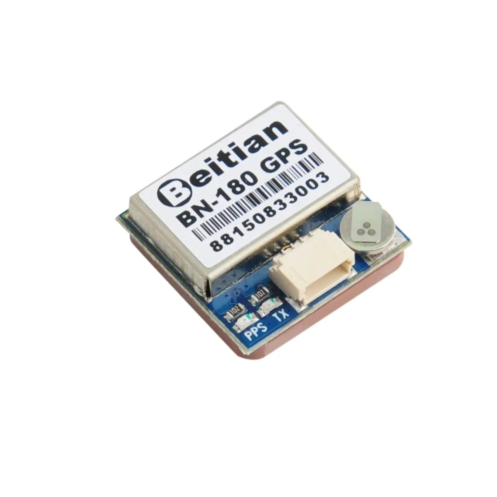 Module GPS Boussole Beitian BN-280 pour drone RC, installé sur un drone, avec boussole et câbles visibles.
