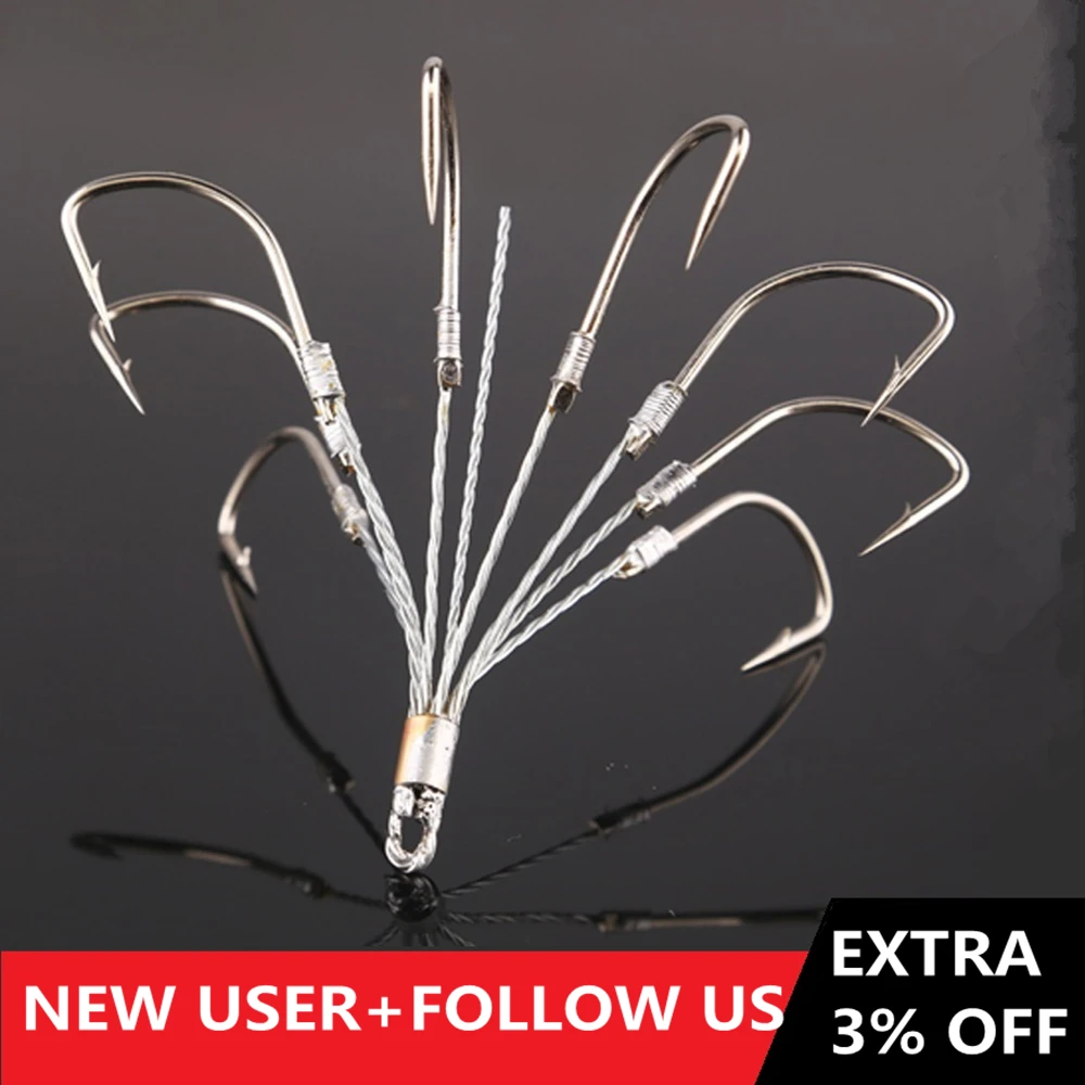 Fishing Hooks 5/6/8 Claw High Carbon Steel Treble Hooks Fishhook Super