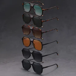 6 - Piece Classic Aviator Sunglasses Set - Unisex Retro Square Shades with Double Bar Metal Frame (MULTI)