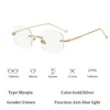 Metal Frame Women Men Unisex Frameless Myopia Glasses Vintage Blue Light Blocking Minus Eyewear Finished Prescription Eyewear 6