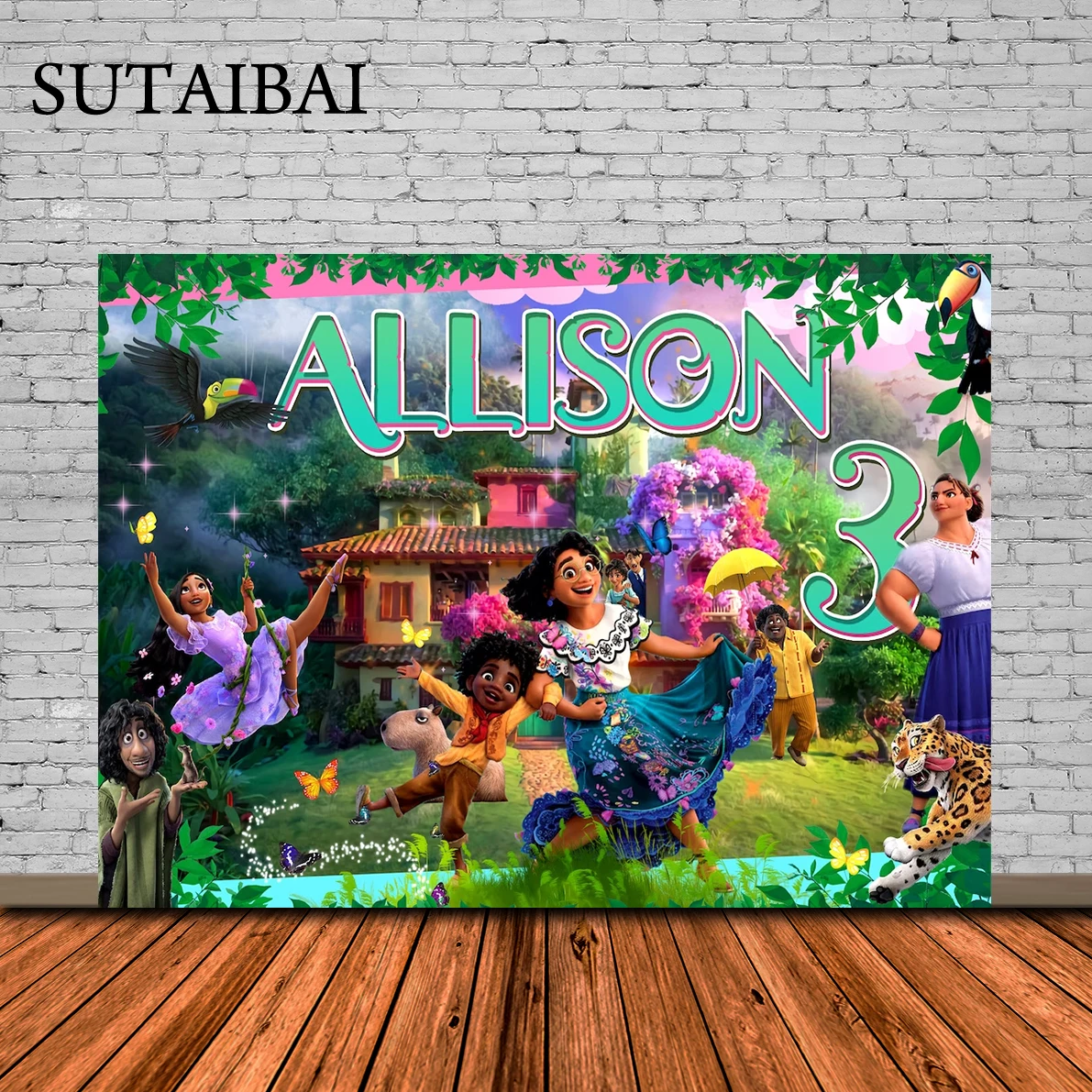 Disney Charming Encanto Photo Background Girls Birthday Photography Fondale Magic Whole House Custom Banner Decoration Photo Prop