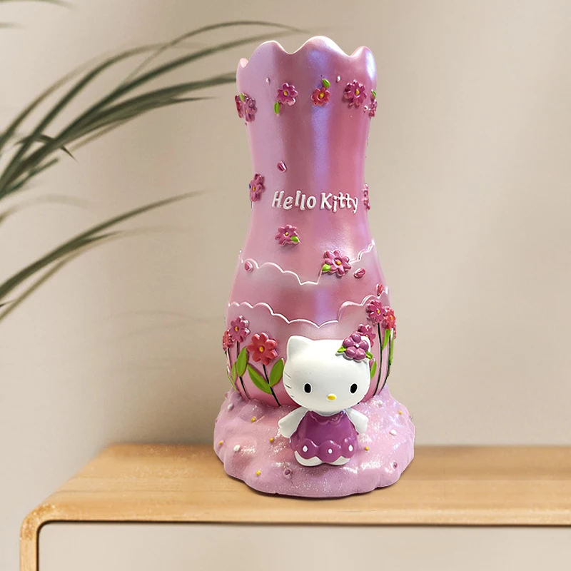 Cartoon Kitty Vases Flower Vase Potting Garden Ornament Resin Home Decoration Valentine's Day Gift Girls Desktop Ornaments 3