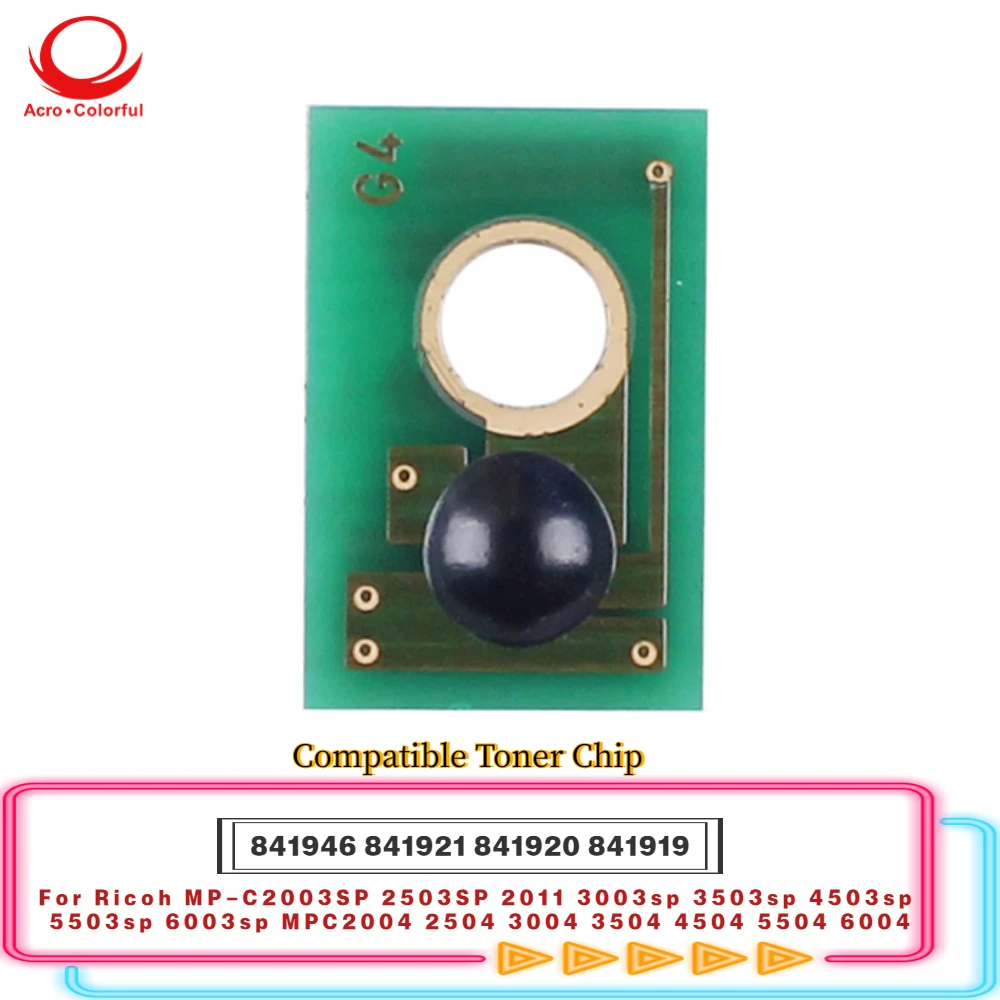 

Compatible 841946 841921 841920 841919 Toner Chip Apply to Ricoh MP C2003SP 2503SP 2011 Laser Printer Cartridge Refill