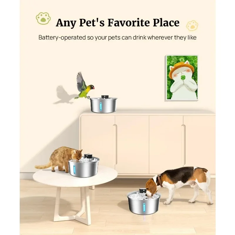 Stainless Steel Dog Water Fountain 4