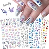 Luxury Nail Design Colorful Butterfly Nail Sticker 3D Fruit Floral Nail Art Slider Geometric Nail Art Accessories Sticker 3