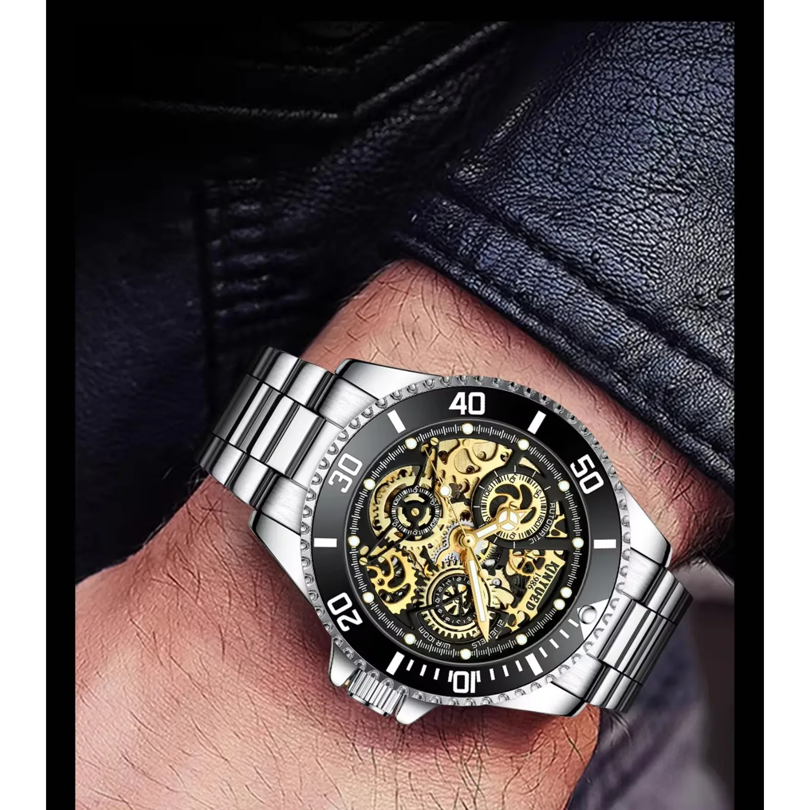 Luxury Automatic Winding Fashion Wrist Mechanical Wristwatch Watch For Men Young Man Watches Machine Classic Free Shipping