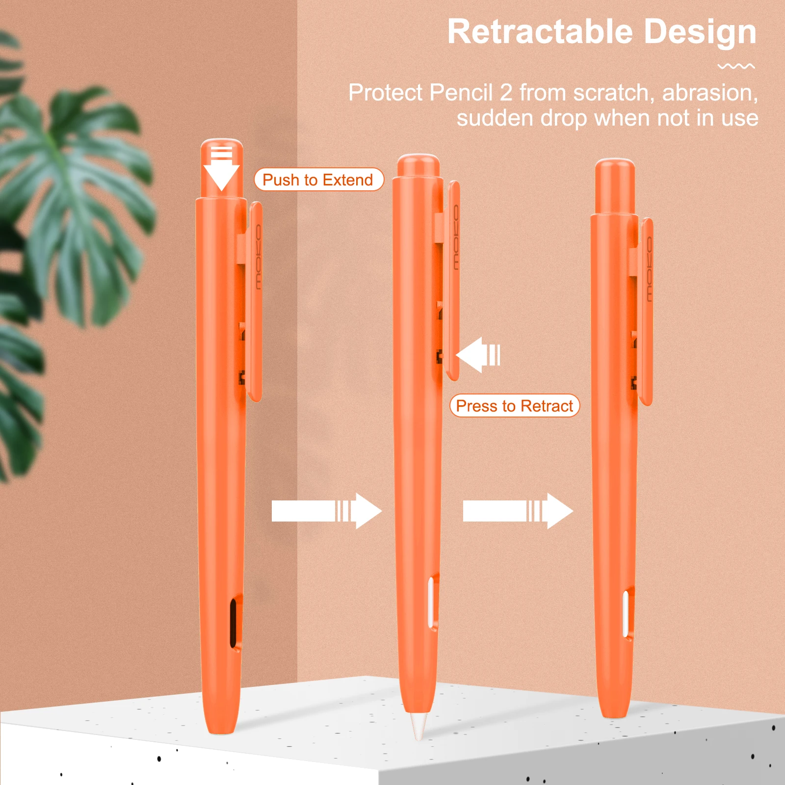 MoKo Holder Case for Apple Pencil 2nd Generation,Retractable Apple