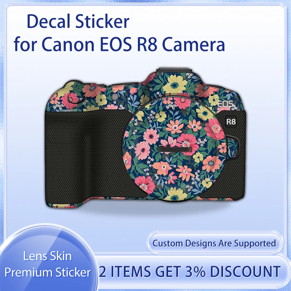 캐논 EOS R8 카메라용 R8 데칼 스킨, EOS R8 보호 필름 커버 필름 스킨 랩