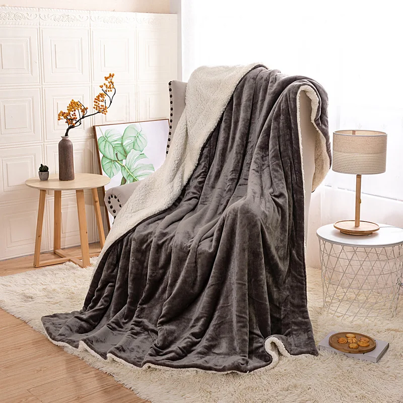 

Double Layer Thickened Coral Wool Blanket Large Size Lamb Wool Blanket Flannel Blanket Sherpa Blanket Bed Sheet Throw Blanket