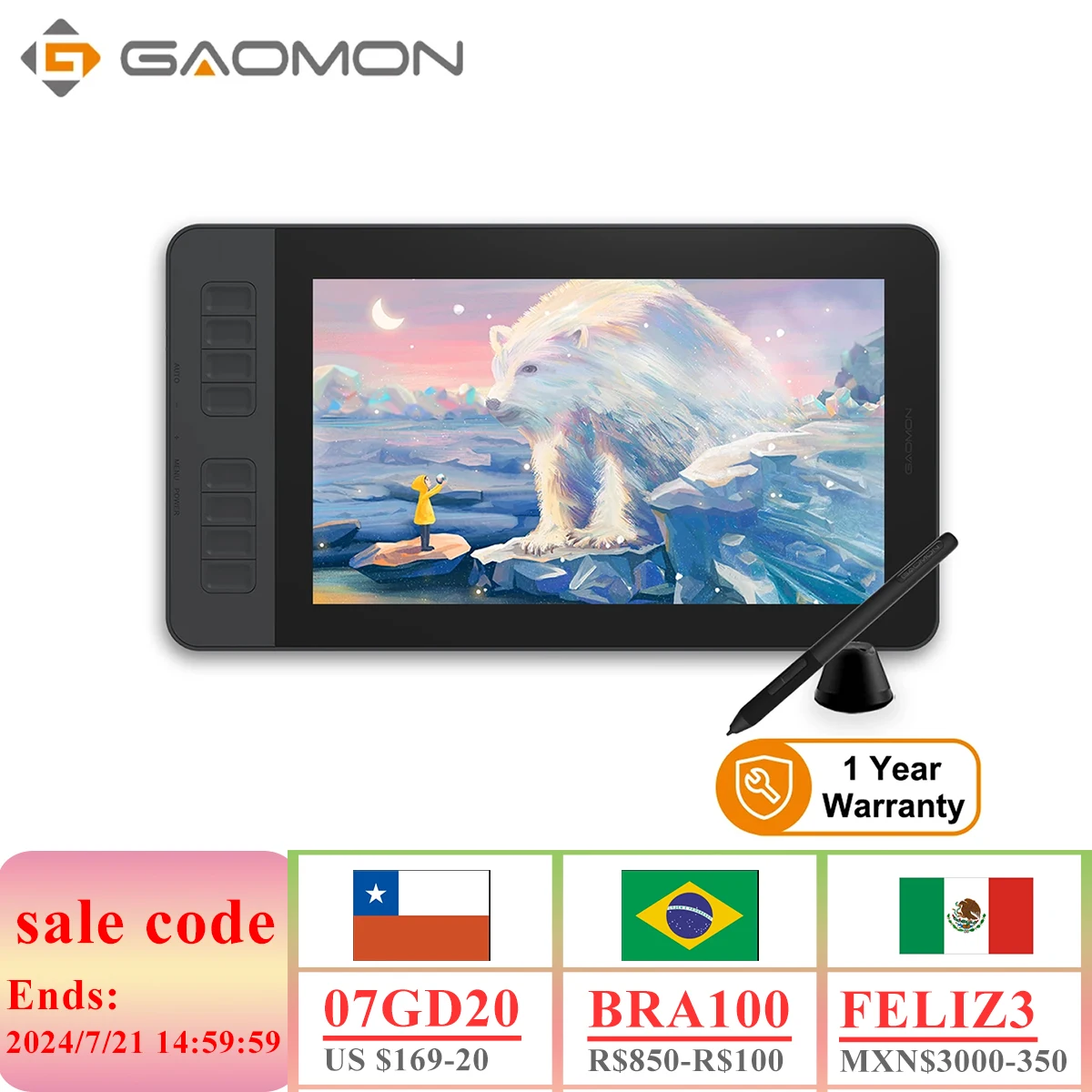 Tablette Graphique Gaomon PD1161 Avec Stylet - 11.6 Pouces - Occasion