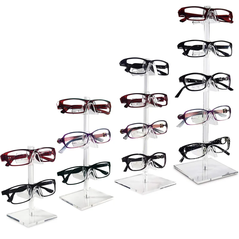 Acrylic Sunglass Glass Rack Optical Display Frame Glasses Stand Holder Organizer Clear fashion hot sale clear acrylic 1 layer cross ornaments display shelf mobile cellphone wallet sun glasses rack jewelry display