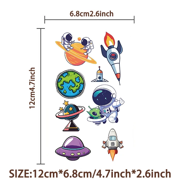 Space Planets Luminous Tattoos Stickers 10 Sheets/Set Glow In The Dark Fake Tattoos Temporary Tattoo Outerspace Party Favors tattoo sticker temporary tattoos