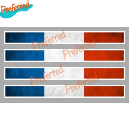 

4 X FRENCH FRANCE FLAG STRIPS 11cmX1cm AUTO STICKER STICKER