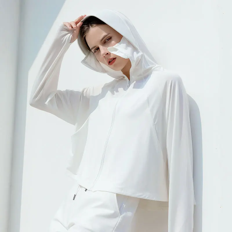 Ice Silk Jacket with Sunshade and Breathable Shawl Women's Summer UV Resistant Black Rubber Big Brim Sunshade and Breathable