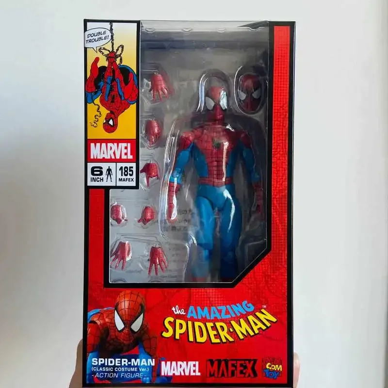 Original Mafex 185 Spiderman Classic Costume Ver In Stock 6inches