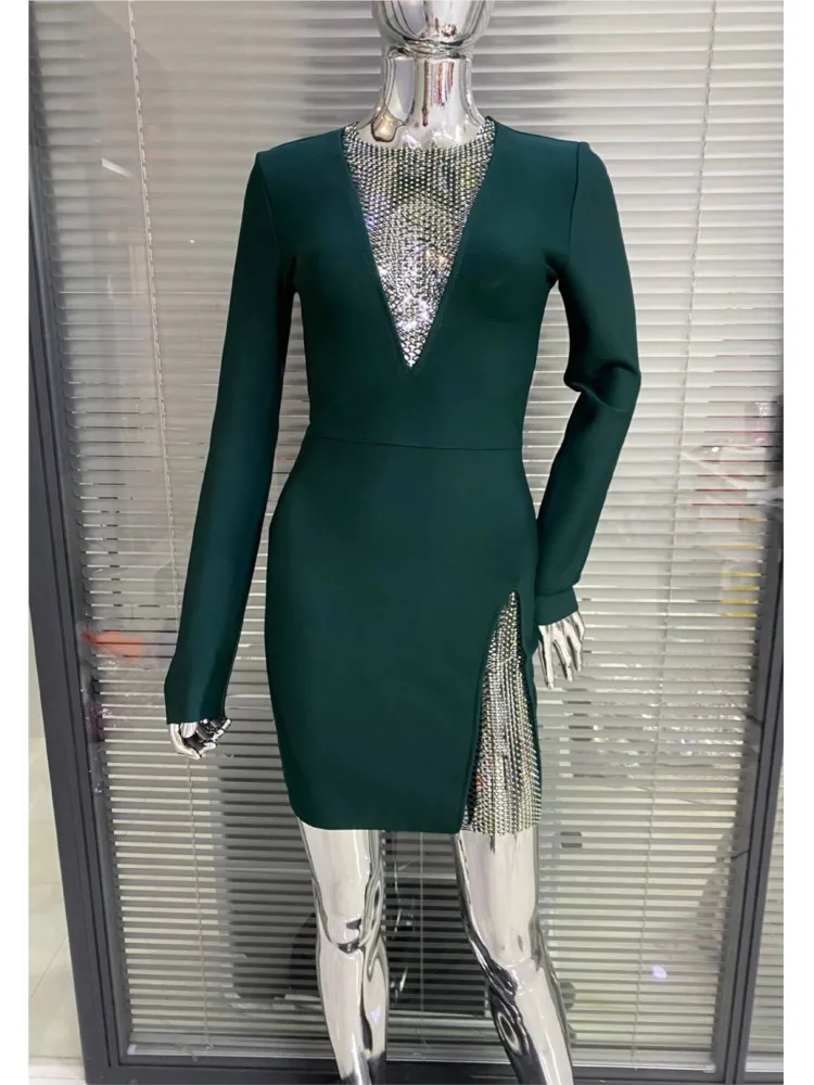 Sexy Backless Rhinestone Choker Bandage Dress Prom Dress main image 0