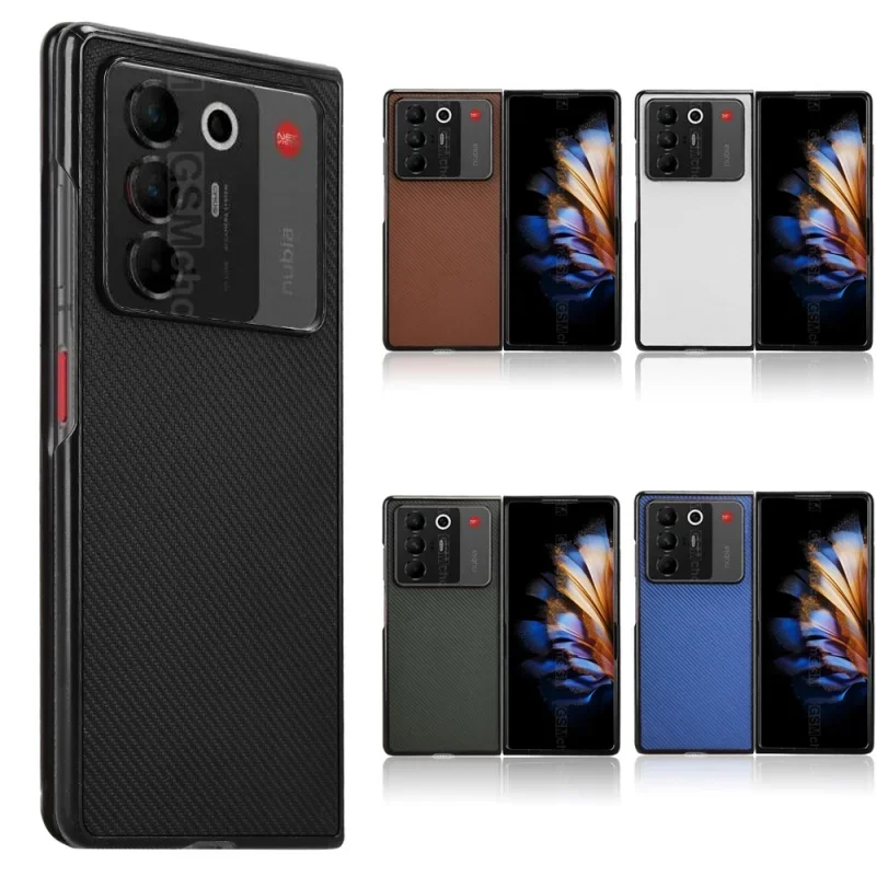 Premium Carbon Fiber Leather Folding Protective Case - Sleek and Durable Design