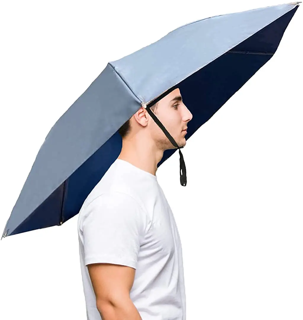 Parapluie chapeau arc-en-ciel 95cm pliable 2 fois - Accessoire pêche enfants adultes hommes femmes