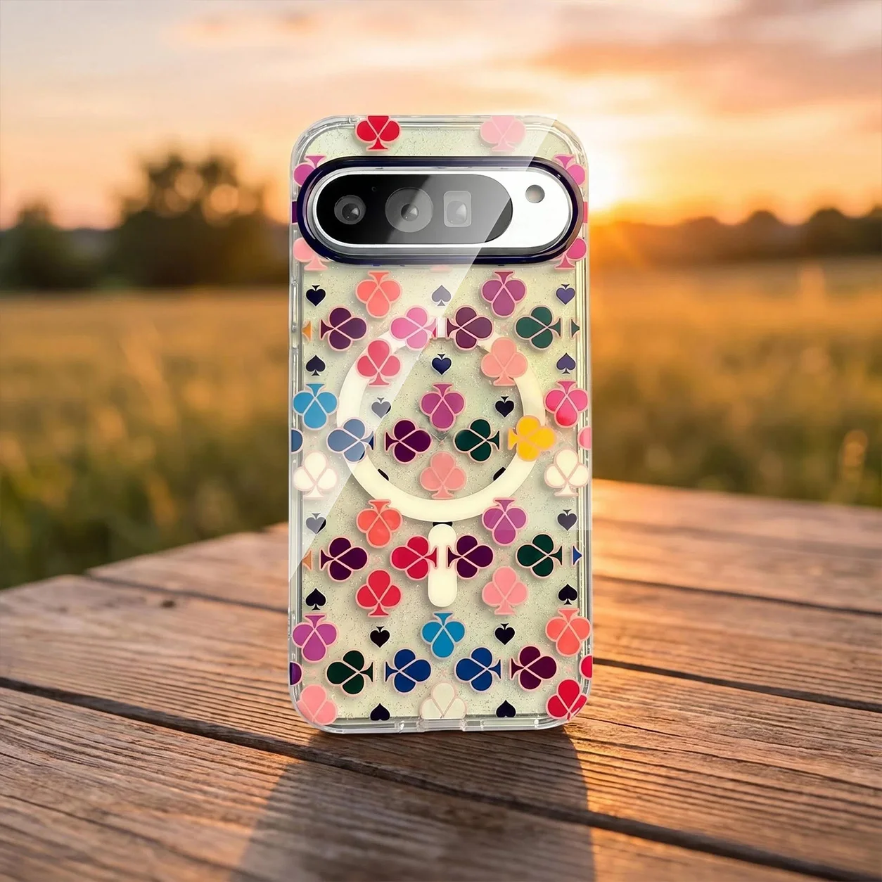 Magnetic Color Flower Blue Light Series Phone Case