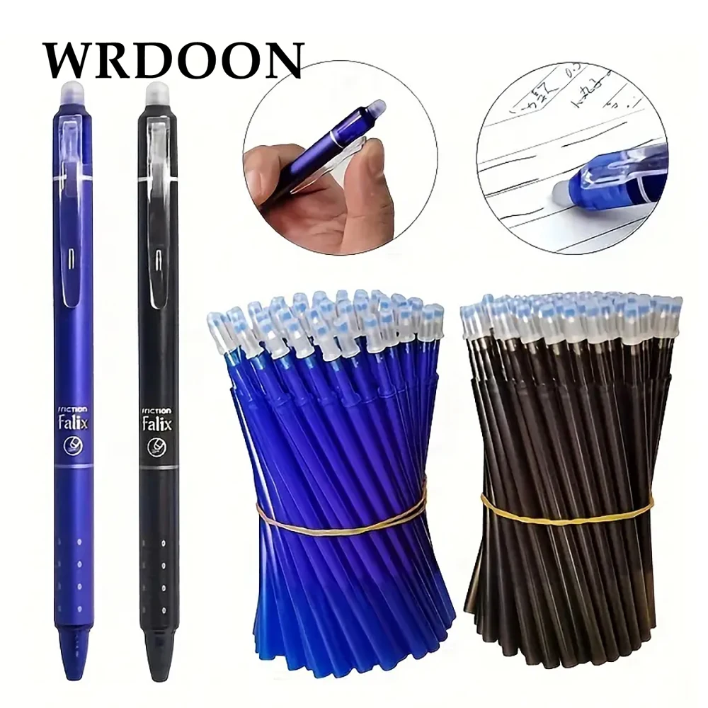 

13pcs/set Erasable Gel Pen Set Black&Blue Large Capacity Ink 0.5mm Water Pen Push Gel Pen Durable Writing School Supplies
