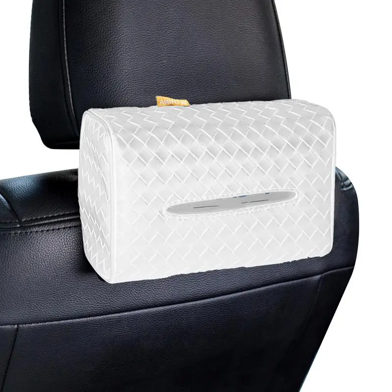 

Universal PU Leather Car Tissue Box Cover Sun Visor Chair Back Hanging Type Car Tissue Box Armrest Box Towel Tissue Storage Case