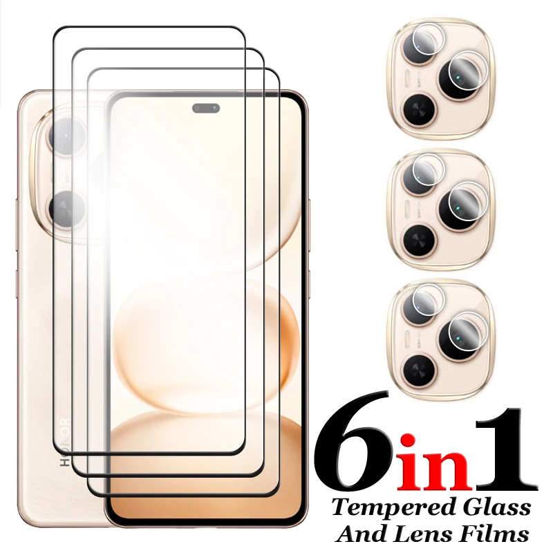 Premium 3D Curved Tempered Glass Screen Protector with Full Cover and Lens Film