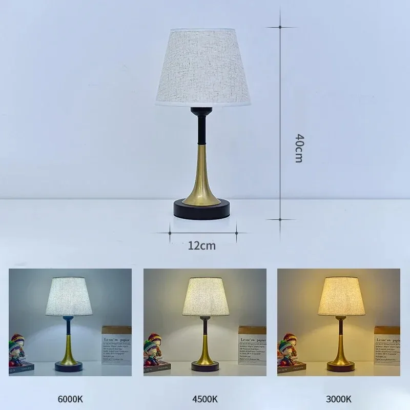 USB 야간 조명 레트로 빈티지 LED 책상 램프, 북유럽 침대 옆 홈 룸, 호텔 장식, 침실 분위기 테이블 램프