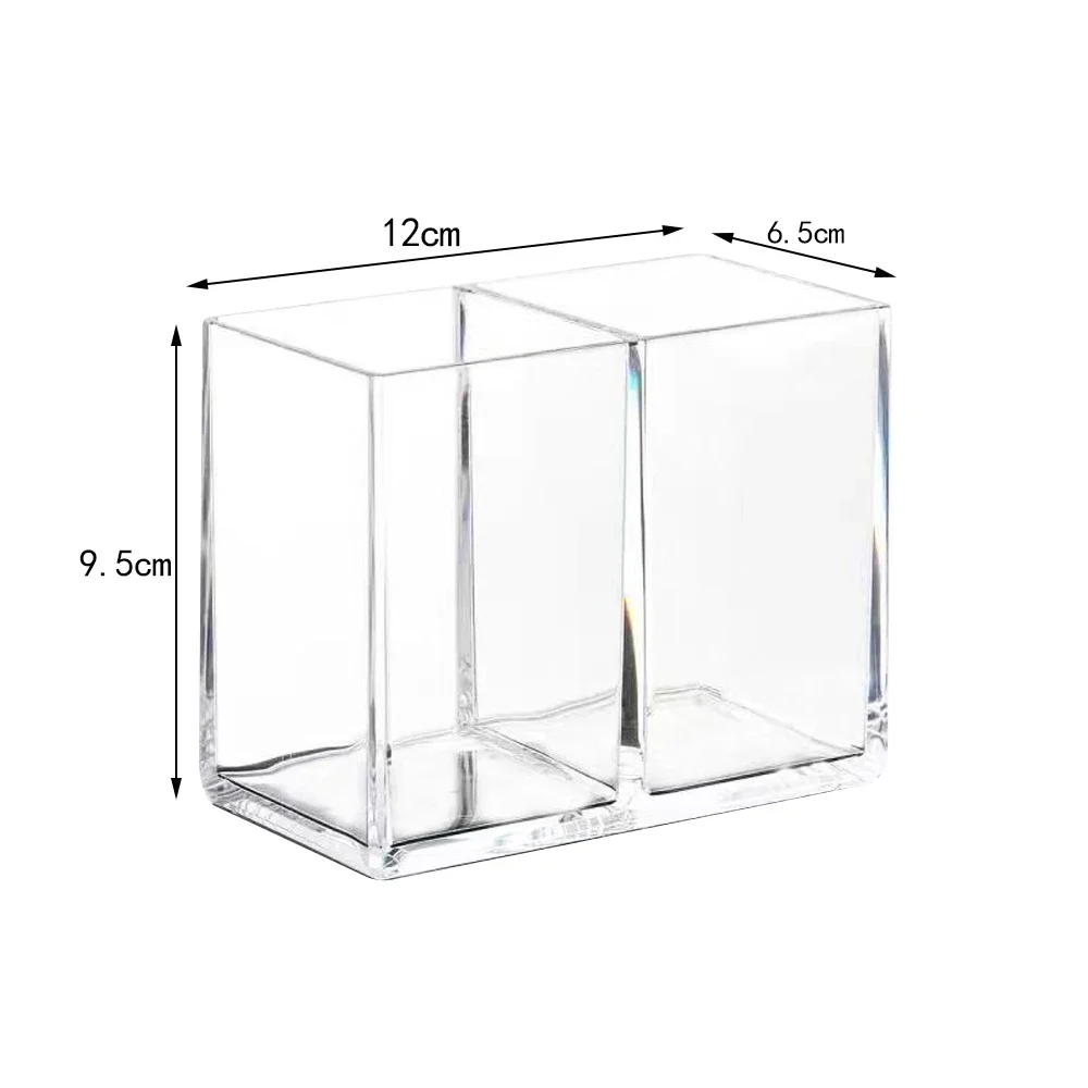 Transparent Eyebrow Pencil Makeup Brush Storage Box Acrylic Cosmetic Brush Storage Tube Student Desktop Single Square Pen Holder 5