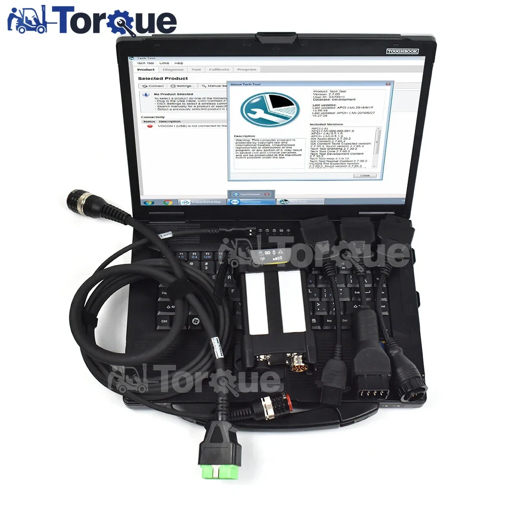

Untuk for-Volvo Vocom II 88894000 88890300 VOCOM 2 peralatan teknologi Kit diagnostik truk + CF53 perangkat lunak Laptop