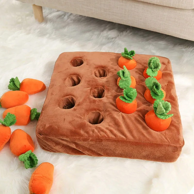 

Plush Carrot Dog Toys Pet Vegetable Chew Toy Hide Food Pull Radish Improve Eating Habits Snuffle Mat Dog Interactive Games Toys